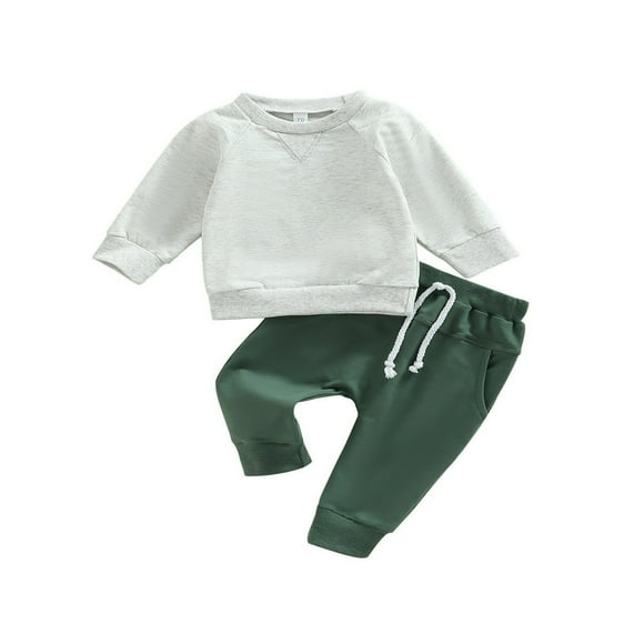 MesaSe Ensemble de Vêtements pour Bébé Garçon Manches Longues Chandail en Molleton Col Rond Haut Pantalon de Jogging Décontracté Mignon Nouveau-Né Tenues Automne Hiver Orange Gris
