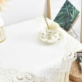 thumbnail image 3 of White Lace Jacquard Small Square Tablecloth for End Side Coffee Table Cover Home Decoration, 3 of 7