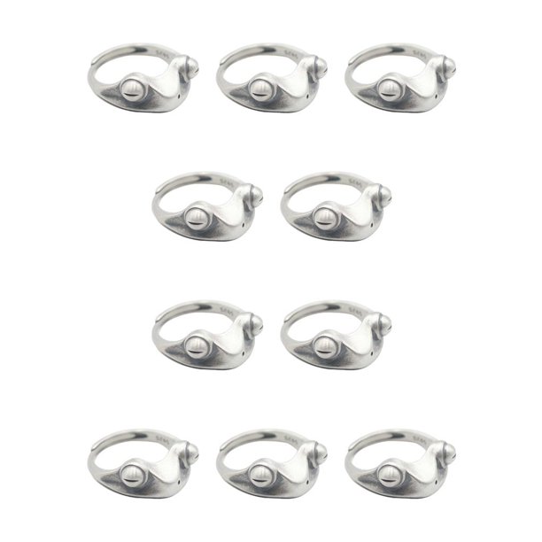 Sonducket Anillos de rana Diseño de apertura vintage Joyería de metal ajustable Ojo Anillo de punk rock Personalidad Accesorios de diario Plata Plata 10piezas Sonducket CBP375140