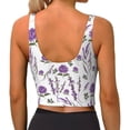 thumbnail image 3 of Fotbe Lavender Flowers Pattern Womens' Sports Bra Longline Wirefree Padded with Medium Support Sports Moisture-Wicking Workou Vest,Tank Top-XX-Large, 3 of 9