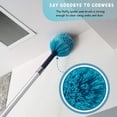 thumbnail image 3 of Cobweb Duster with 5-12 Ft Extension Pole, Spider Web Brush Long Telescoping Pole for 20 Feet Reach, Window Cleaning Squeegee Scrubber, High Ceiling Fan Dusters, 3 of 4
