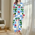 thumbnail image 4 of qelini Pajama Sets for Women 2 Piece Lapel Long Sleeve Shirt and Pant with Pocket Pjs Set Soft Cozy Sleepwear, 4 of 7