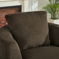 thumbnail image 3 of Aukfa Swivel Accent Chair - Modern Upholstered Faux Fur Arm Chair with Plump Back Pillow for Living Room,Office,Apartment,Dark Brown, 3 of 5