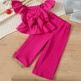 thumbnail image 3 of Generic Girls Summer Outfits Ruffle Halter Sleeveless Tank Tops and Wide Leg Pants 2 Piece Clothes Daily Wear Sets for 1-7 Years, 3 of 7