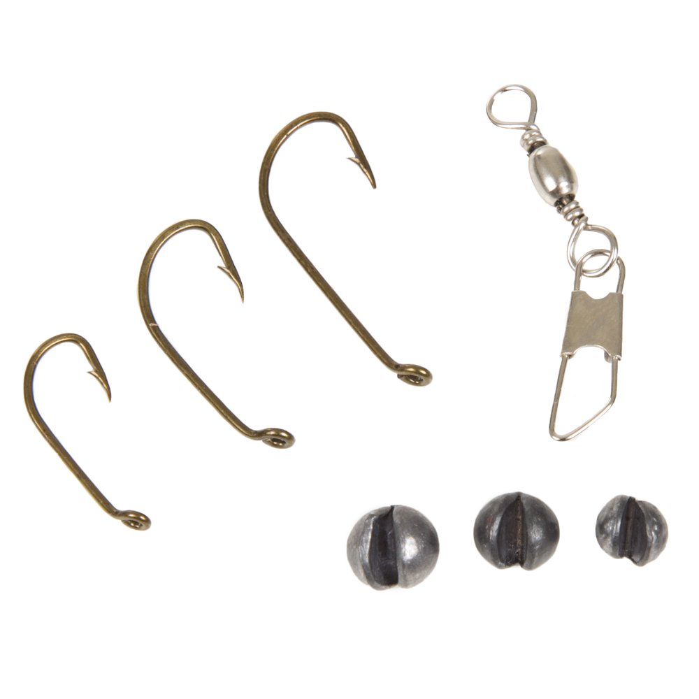Wakeman Fishing Hook, Swivel and Split Shot Sinker Set 75piece