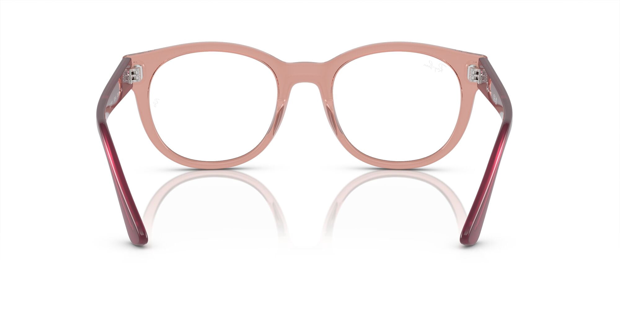Ray-Ban Women's Size 51 Rectangular RB7227 Optics Prescription Eyeglasses with Case, Transparent Pink/Demo Lens