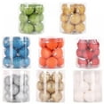 thumbnail image 3 of AMERTEER Boules Chic Rouges Imprimé Solide Boules de Noël en Plastique 12 Unités (1.2”), 3 of 11