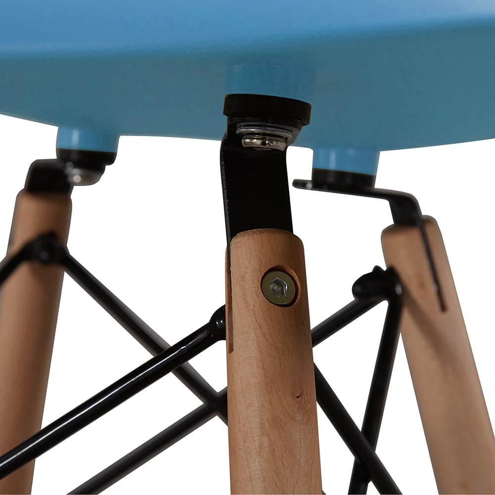 Kepooman 2 PCS Modern Armless Dining Chairs with Wood Legs, Light Blue