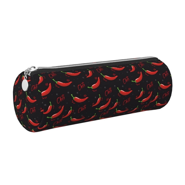 Disketp Red Hot Chili Estuche Organizador de Lápices de Cuero, Estuche de Oficina con Cremallera para Bolígrafo y Lápiz