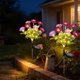 thumbnail image 4 of 7-Head Solar Faux Flower Lights Waterproof LED Artificial Flower Garden Decor Solar Stake Lights for Pathways Lawns Patio Yard Auto off on Landscapes Lighting, 4 of 6