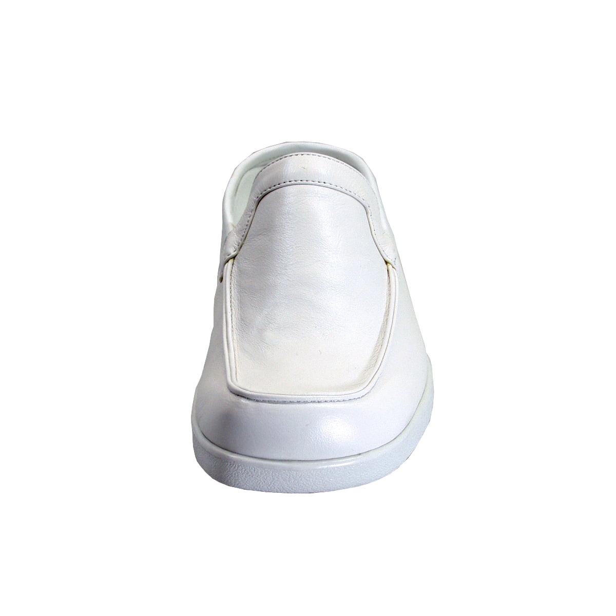 24 HOUR COMFORT Ethel Wide Width Comfort Leather Clogs WHITE 5.5