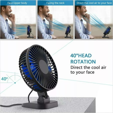 

2Pack 4inch 3.9 Feet Cord Powerful Mini USB Powered Cooling Fan for Office Desk