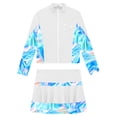 thumbnail image 5 of TSSOE Kids Figure Ice Skating Outfit Full Zip Up Jacket Rhinestone Sweatshirt with Colorful Skater White 10, 5 of 7