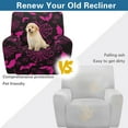 thumbnail image 3 of SCRAWLGOD Halloween Bat Pumpkin Spider Web Print Pink Black Recliner Chair Covers Lazyboy Recliner Cover 4 PCS Stretch Recliner Slipcovers Sofa Covers with Elastic Bottom for Dog, 3 of 7