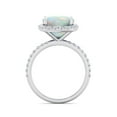 thumbnail image 3 of SuperJeweler 5 1/2 Carat Cushion Cut Created Opal and Halo Diamond Ring In Sterling Silver For Women, 3 of 6