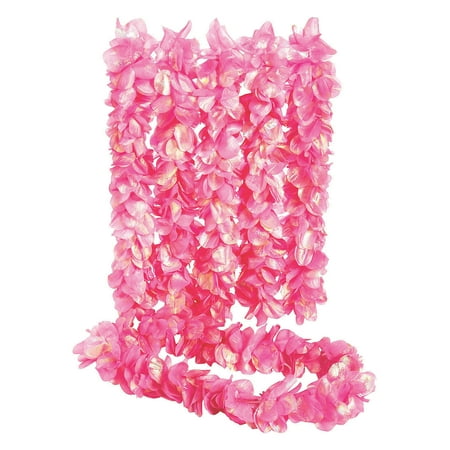 Mermaid Pearlized Pink Polyester Lei, Apparel Accessories, Luau, 6 Pieces