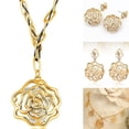 thumbnail image 2 of de rosas huecas, collar con colgante de circón, , pendientes, joyería, joyería para mujer y mujer, pa, 2 of 8