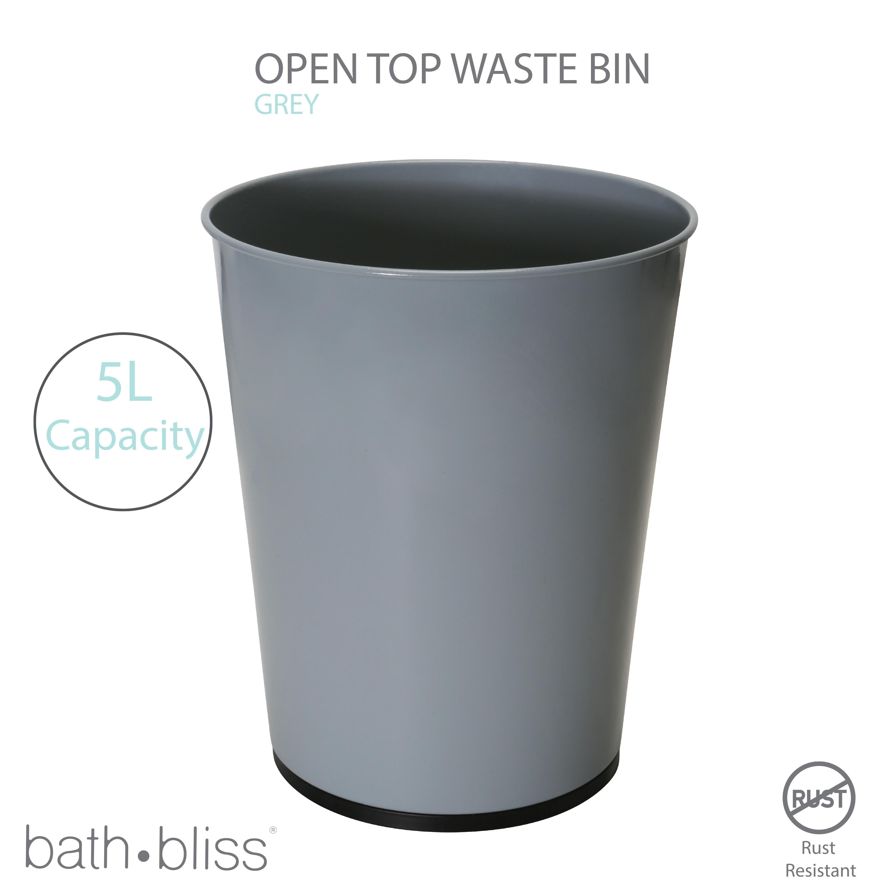 Bath Bliss 1.3-gal Bathroom Wastebasket in Grey