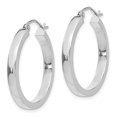 thumbnail image 2 of Real 14kt White Gold 2x3mm Rectangle Tube Hoop; for Adults and Teens; for Women and Men, 2 of 4