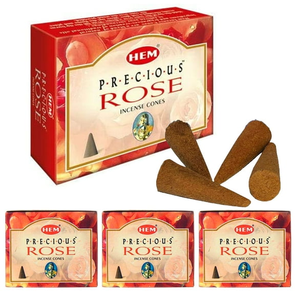 40 Hem Precious Rose Scent Incense Cones Backflow Smoke Tower Natural Fragrance