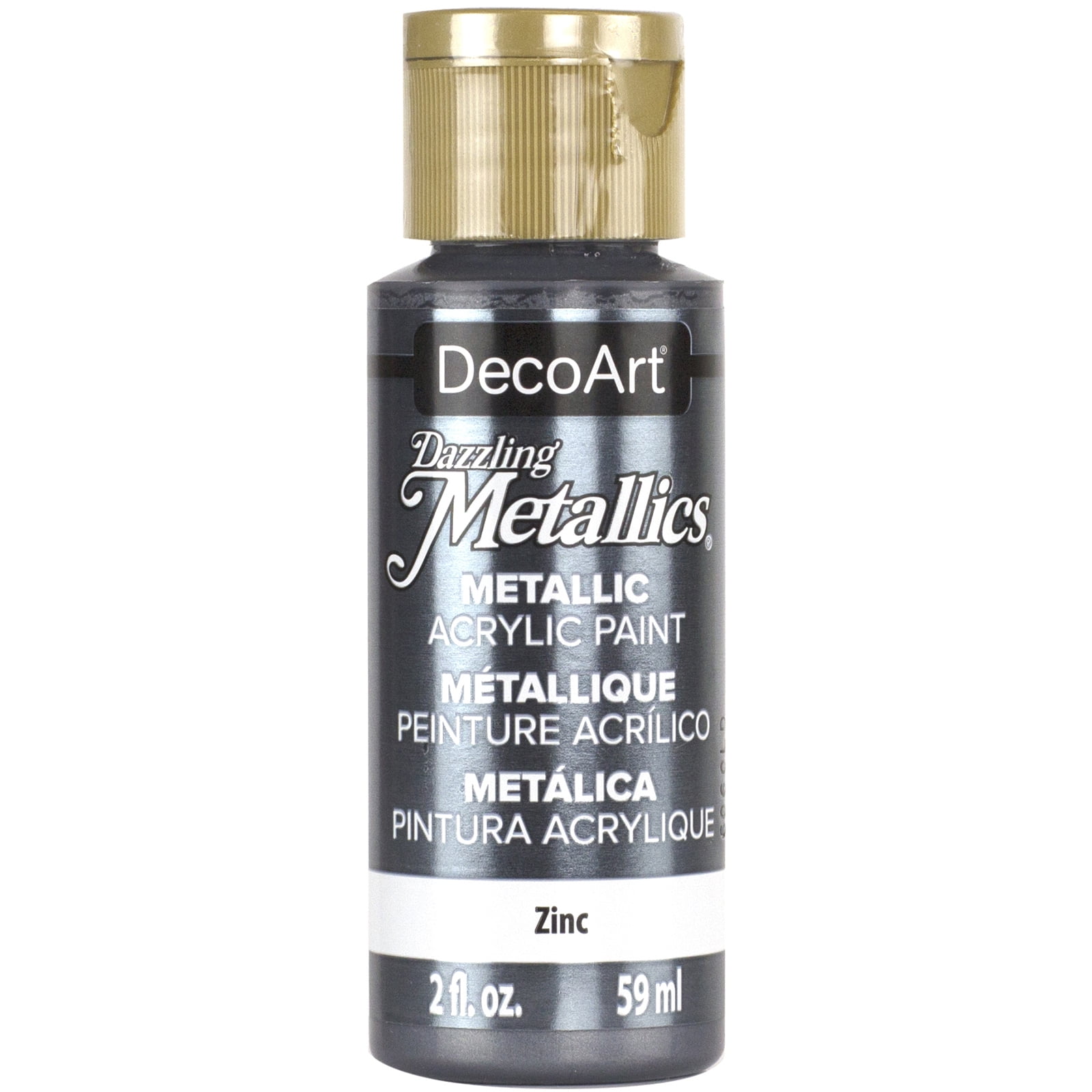 DecoArt Dazzling Metallics Acrylic Paint 2 oz Zinc