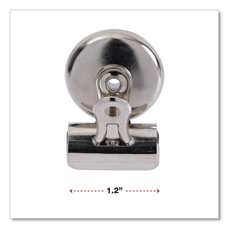 Bulldog Magnetic Clips, Small, Nickel, 18/Pack Bulldog Magnetic Clips, Small, Nickel, 18/Pack