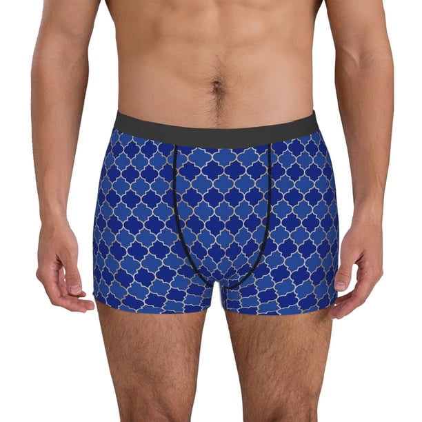 Fotbe Blue Lantern Shapes Calzoncillos Tipo Boxer con Bolsa de Soporte Total para Hombre, X-Temp Fresco, Transpirable y de Secado Rápido-Medium