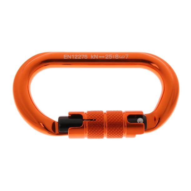 Mosquetón de escalada para trabajos aéreos de exploración de 25 kN potente para todo tipo de terrenos. naranja