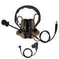 thumbnail image 3 of Hearing Protection Earmuffs, Clear Sound Military Headset Noise Canceling With U94 PPT For GP88 For DEP450 For  Brown, 3 of 8