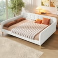thumbnail image 2 of Harper & Bright Designs Queen Size Upholstered Daybed with Button Tufted Backrest, Linen Sofa Bed with 4 Support Legs, Beige, 2 of 16