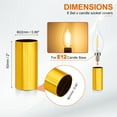 thumbnail image 2 of Uxcell Tall Candle Covers Sleeves Metal E12 Chandelier Socket Sleeves Swimming Gold 2" 6 Count, 2 of 7