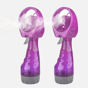 Fzes 2 Pack Misting Fan, Portable Handheld Misting Personal Fan Battery-Operated for Hot Weather Traveling Out Use (Purple) Purple