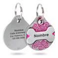 thumbnail image 1 of Placa Perro Personalizada Hueso Tag Acero Inoxidable Premium Color Fucsia, 1 of 4