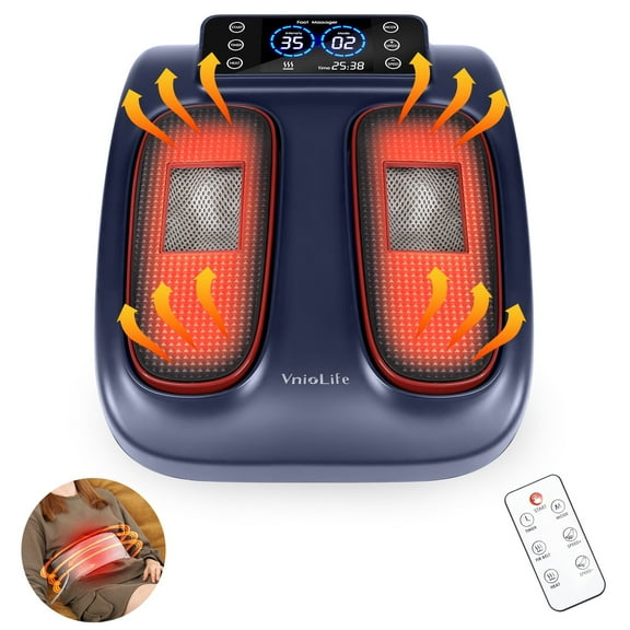 Electric Foot Massager with Heat for Neuropathy Plantar Fasciitis Pain FSA HSA Eligible Vibration Shiatsu Heated Foot Massager Pain Circulation Feet Massager for Pain Relief Improve Muscle Relaxation