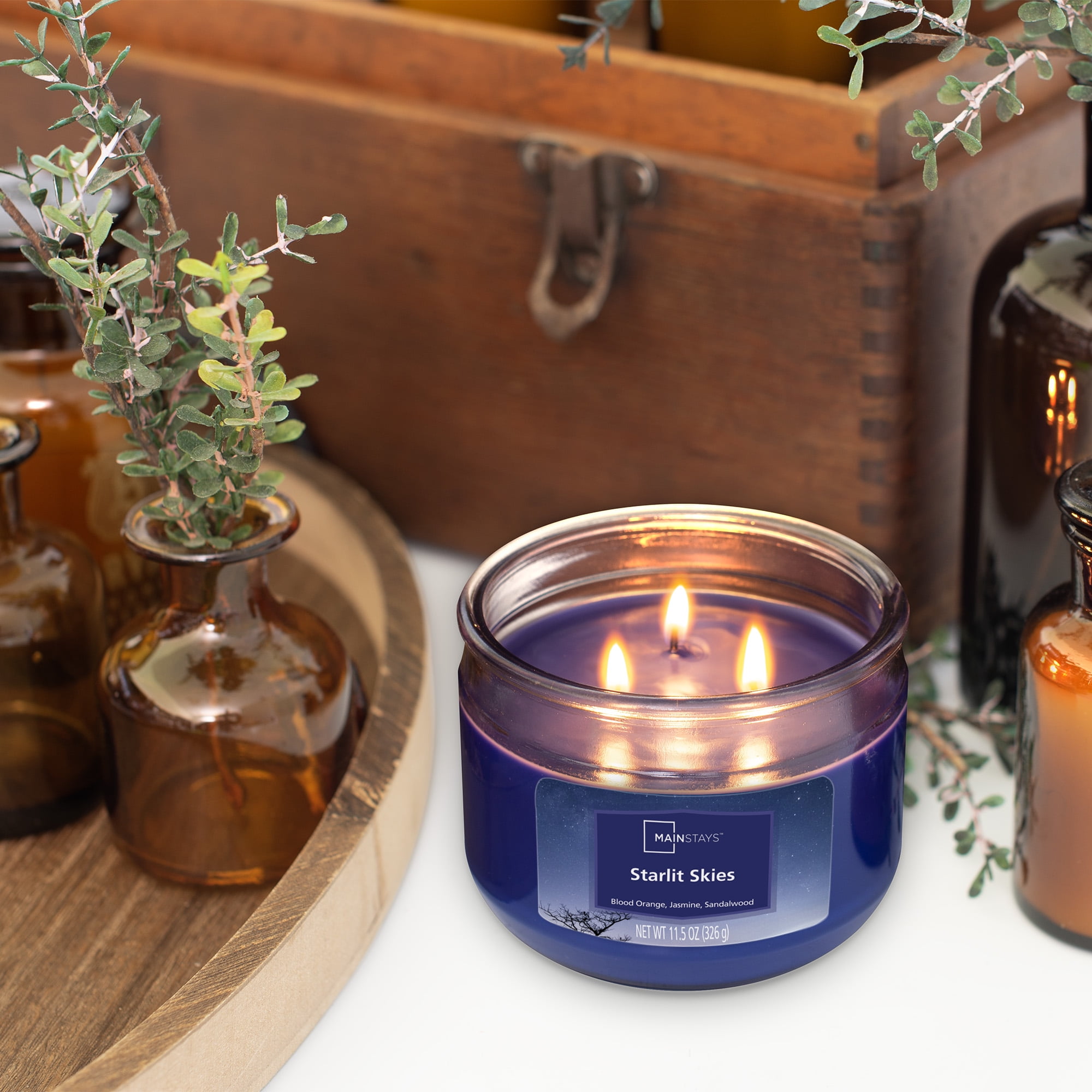 Mainstays Starlit Skies Scented 3 Wick Candle, 11.5 oz.