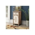 thumbnail image 4 of LuxenHome Floral Carved Wood 1-Door 1-Drawer End Table with Storage, 4 of 10