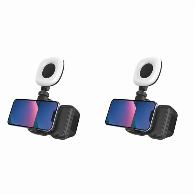 2X Phone Bluetooth Handheld Sefile Stick Handle Stabilizer Vlog Selfie Fill Light Black with Light