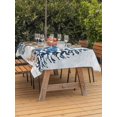 thumbnail image 2 of Outdoor Tablecloth with Umbrella Hole and Zipper, Blue Christmas Snowman Rectangle Table Cloth 60x84 Inch Waterproof Tablecloth, Xmas Tree Elk Gifts Snowflake Ombre Picnic Table Cover for Patio, 2 of 7