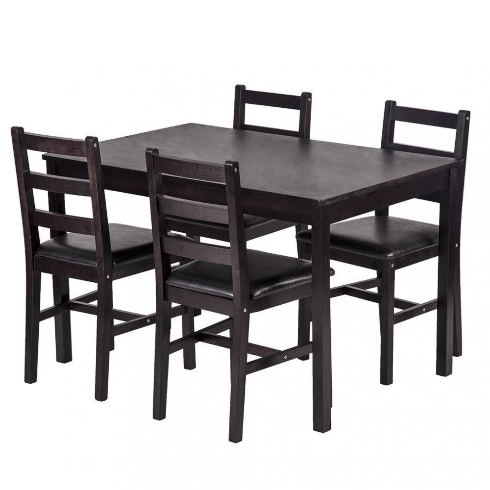 Dining Table Set Pine Wood Kitchen Dining Room Table Dinette Table With 4 Chairs Walmart Com Walmart Com