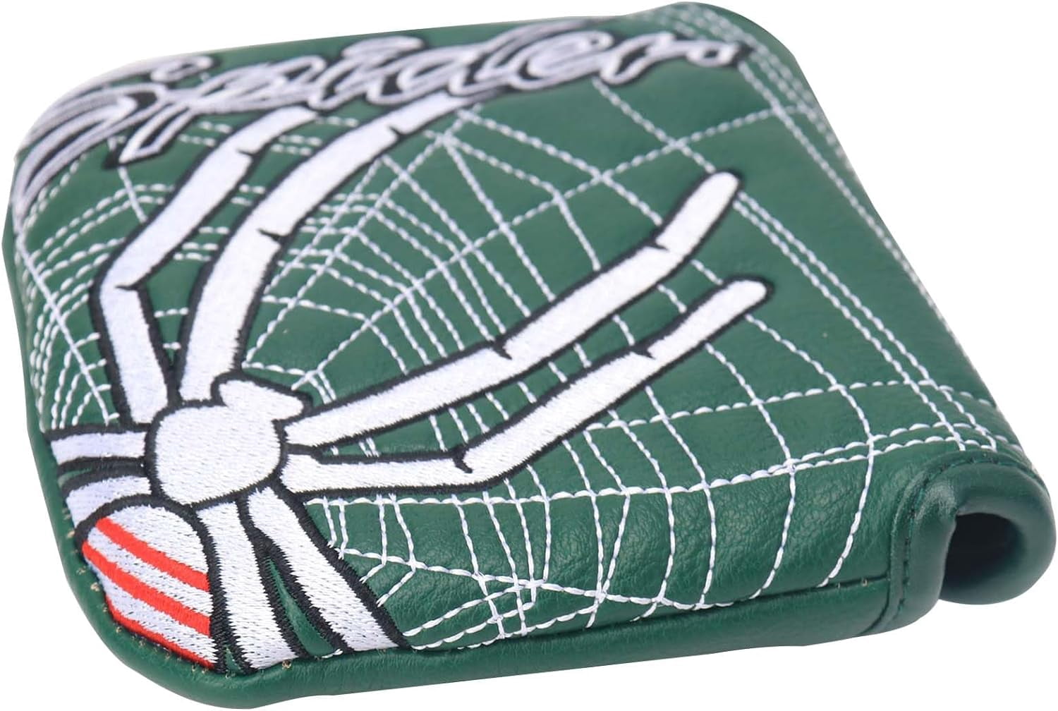 Golf Mallet Putter Head Cover Spider Embroidery Pattern Magnetic Synthetic Leather PU Headcover