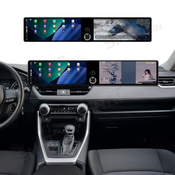 SNATEEN Dual 12.3 inch Carplay Screen/Radio/Multimedia Player for Wildlander RAV 2020 2021 2022 Models Universal Car Navigation/GPS Upgrade Headunit Android Display 1080P Touch Screen Replace System