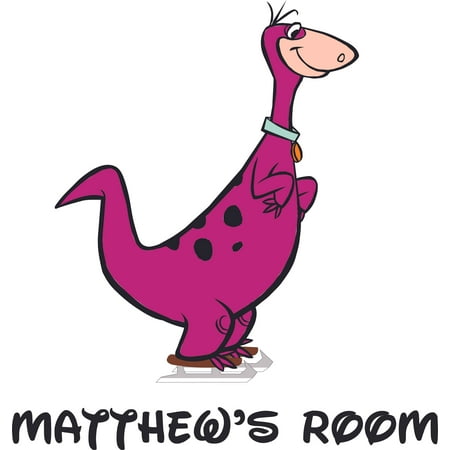 Flintstones Dinosaur Show Cartoon Character Personalized Wall Decal Custom Vinyl Wall Art Personalized Name- Baby Girls Boys Kids Nursery Daycare Room Decor Wall Stickers Decorations Size (30x30 inch)