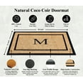 thumbnail image 4 of A1HC Natural Coir and Rubber Monogrammed Door Mat, 24x48 in, Thick Durable Thin Profile Welcome Mat for Front Porch & Entryway, 4 of 7