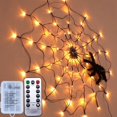 thumbnail image 1 of Halloween Spider Web Lights 4FT Diameter 70 LED with Black Spider  Waterproof Purple Net Lights  Remote Control  8 Modes Cobweb Halloween Decorations for House Garden Indoor Outdoor Scary, 1 of 12