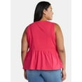 thumbnail image 3 of Terra & Sky Women's Plus Size Mixed Media Sleeveless Top, Sizes 0X-4X, 3 of 5