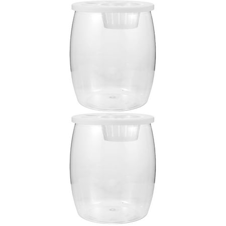 Worgeous 2pcs Plastic Fish Tank Transparent Small Aquarium Fish Plant Tanks Aquariums Pot