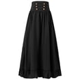 thumbnail image 1 of Women A Line Victorian Long Skirt Steampunk Gothic Ruffled Pleated Party Skirts, 1 of 10