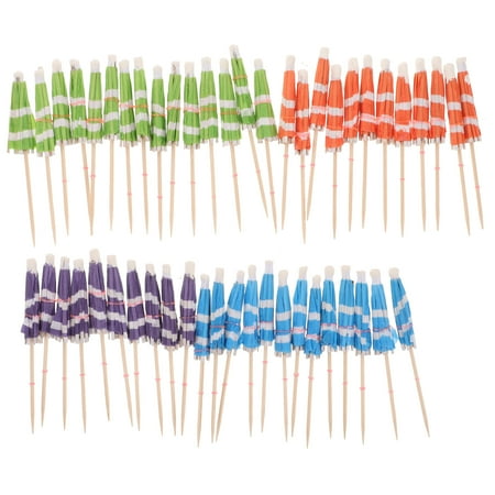 

50pcs Drink Umbrellas Cocktail Picks Hawaiian Cupcake Toppers Umbrella Sticks