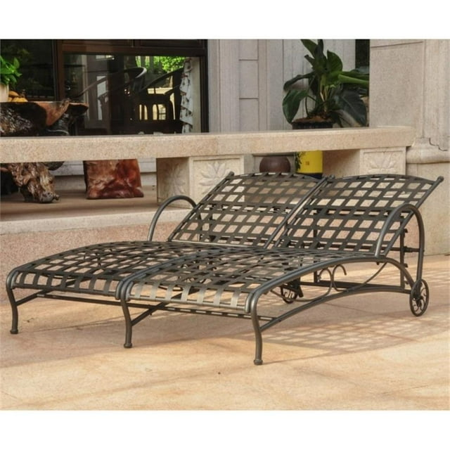 Pemberly Row Chaise Longue Double de Patio Noire