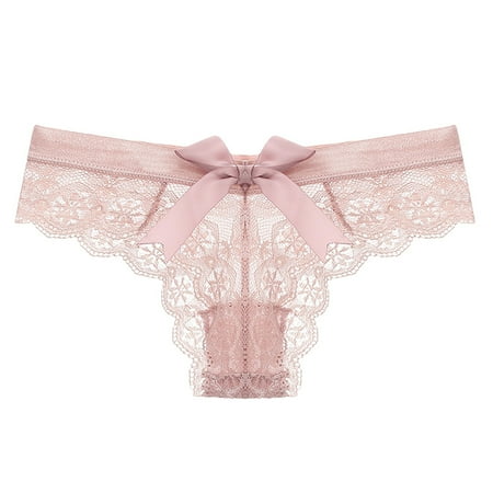 Xiaoxatg Sexy Panties for Women Lace Low Rise Sexy Transparent Panties With Bowknot Design For Women plus Size Panties Variety Pack